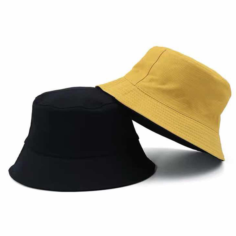 Cotton Foldable Sunscreen Solid Color Bucket Hat