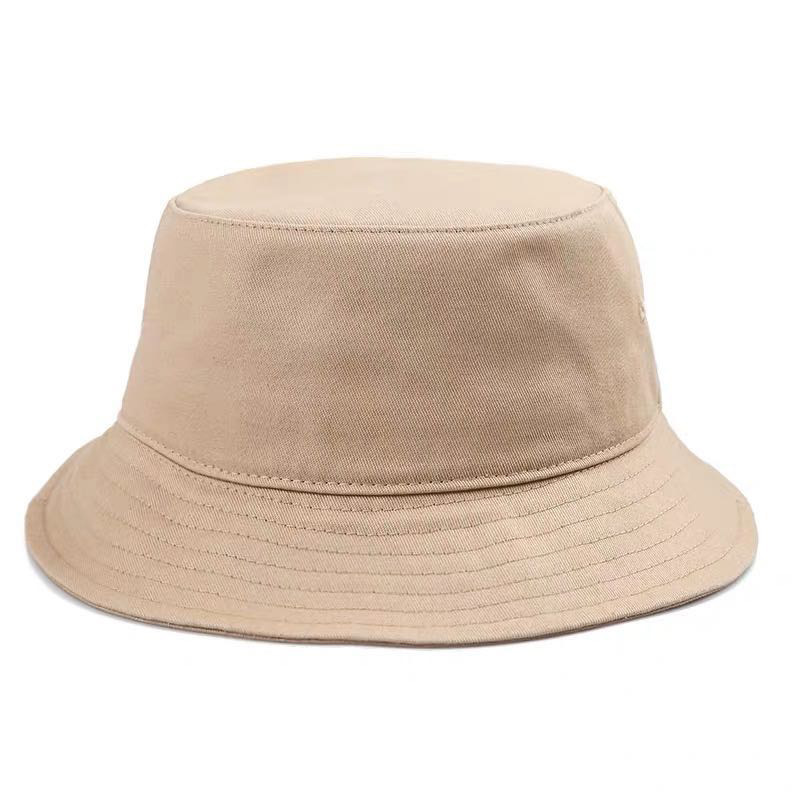 Cotton Foldable Sunscreen Solid Color Bucket Hat