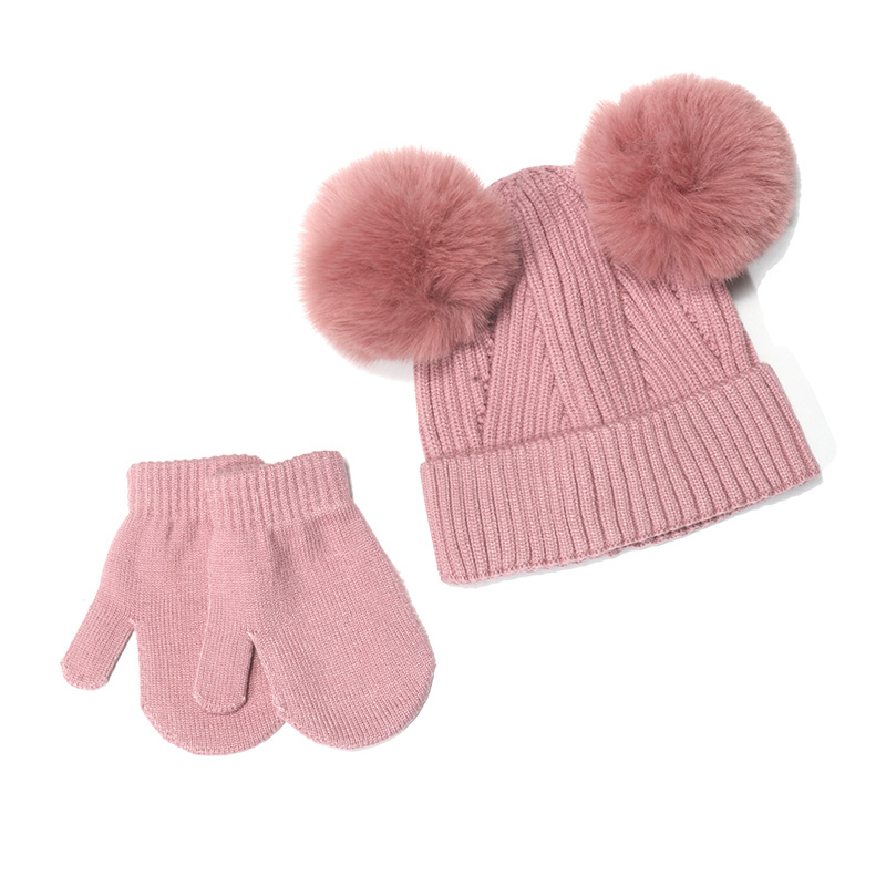 Children's Knitted Hat and Gloves Set